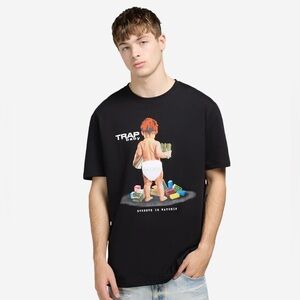 Trap baby graphic tee stitch tee black sz various